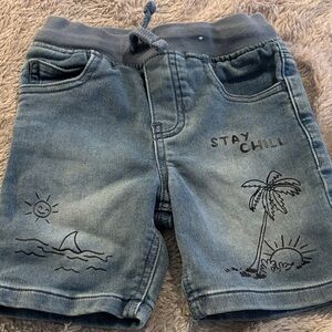 Garanimals Light Blue Kids Denim Shorts with Beach Graphics